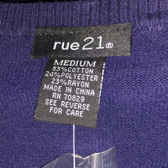 NWT Rue21 Navy Blue Crop Cardigan. Beautiful Bow design with lace/sheer fabric - Picture 6 of 15